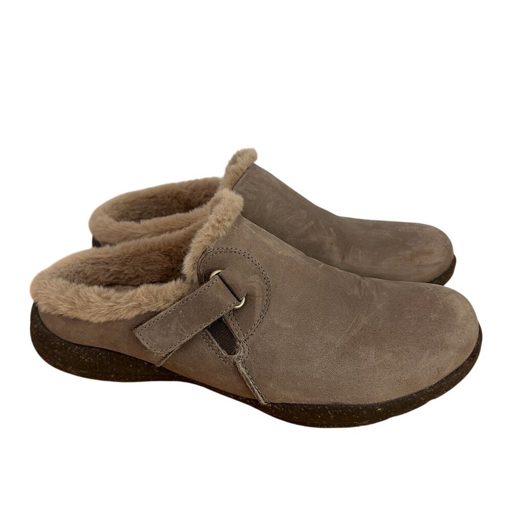 Clark’s Collection Roseville Clogs in Dark Taupe Leather Shoes - Women's 8.5